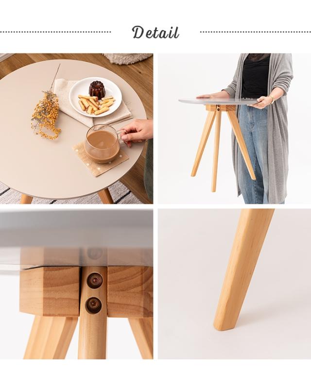 【値下げ】サイドテーブル ラウンドテーブル 丸型 三本脚 50×50cm ディスプレイ台 くすみカラー 可愛い ナチュラル 北欧風 おしゃれ_7