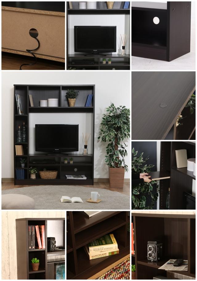 【値下げ】テレビ台 壁面 幅120 ハイタイプ テレビボード TV台 幅120 奥行28.5 高さ150cm 32型まで対応 壁面収納 収納 収納付き_11