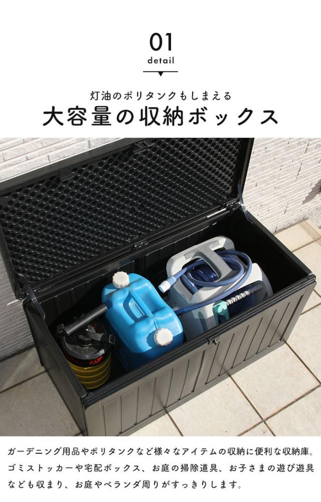 値下げ】収納ボックス 190L 屋外 収納 木目調 ブラック おしゃれ 幅96