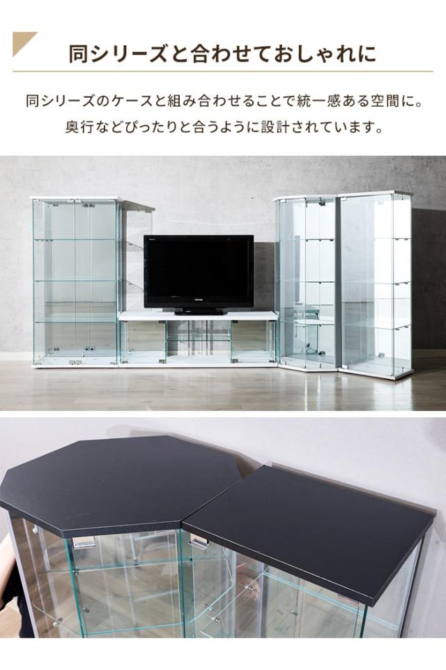 【値下げ】コレクションケース 4段 ガラス 扉付き 背面ミラー付き 幅39 奥行30 高さ120 ディスプレイ 推し活棚 収納家具 シンプル_5