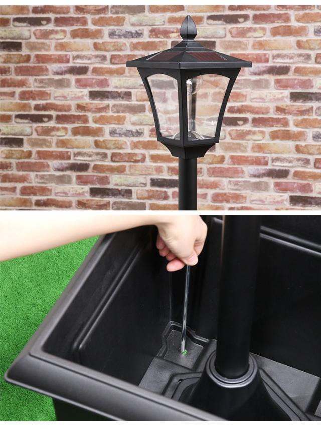 【値下げ】ガーデンライト ソーラーライト 1灯 プランター付き 太陽光発電 防水 防塵 屋外照明 エントランス 庭 ガーデン 照明 ライト 照明器具 LEDライト 配線不要 ガーデン用品 街路灯 コードレス_3