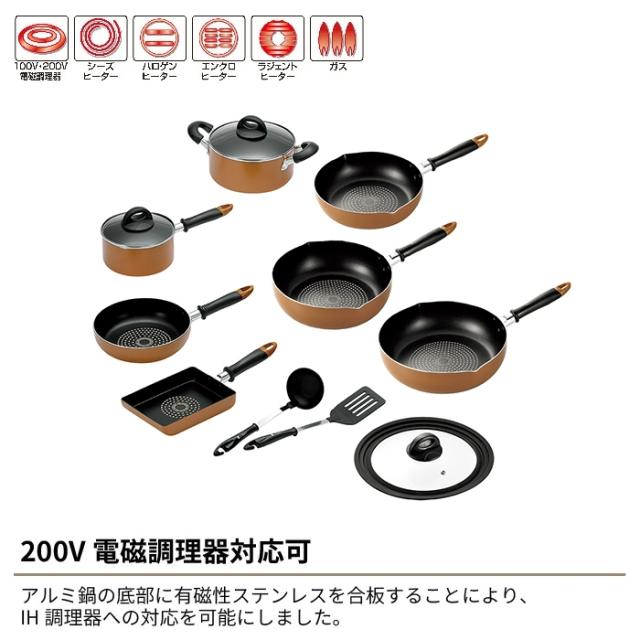 【値下げ】IH対応 キッチンツール 10点セット 深型両口フライパン 玉子焼 ガラス蓋 フタ 付き セット フライパン 片手鍋 両手鍋 来栖けい_4