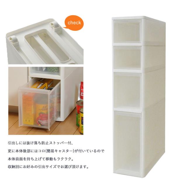 値下げ】スリムストッカー 1段 幅18 ストッカー/ワゴン/収納/収納庫 