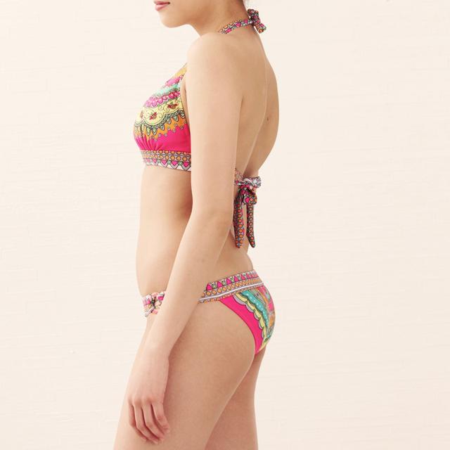エスニック ビキニ 水着 二点セット アジアン 女性 レディース 可愛い かわいい 大人かわいい S M L ブルー ピンク イエロー ホルターネの通販はau Pay マーケット Mude