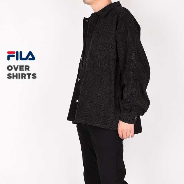 フィラ FILA ユニセックス カジュアル コーデュロイ シャツ おしゃれ OVER SHIRTS オーバー シャツ FM9959 06 08 黒 茶の通販は