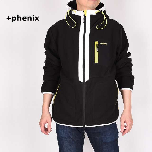 phenix フェニックス メンズ フーディ カジュアル パーカー トップス アウター +phenix Bicolor Fleece Jacket POO-21014 SN90 ブラック