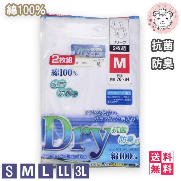 ブリーフ 2枚組5セット メンズ 抗菌防臭 パンツ 綿100% フライス S/M/L/LL/3Lの通販は
