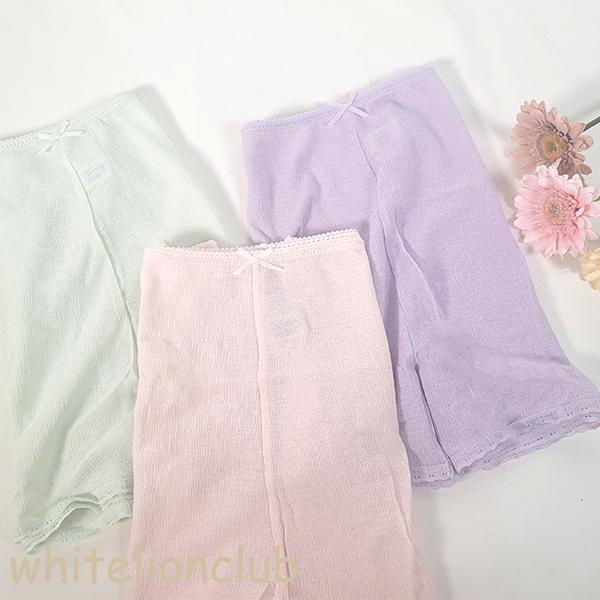 【アウトレット】ペチパンツ 涼しい フレアパンツ タップパンツ 綿100% ショート丈 接触冷感 吸汗速乾 透け防止 ボトム 日本製 7332 M/L/LL アンダーウェア