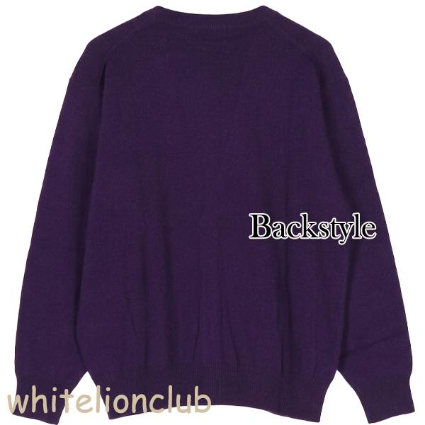 古希 喜寿 お祝い カシミヤ100% Vネック カーディガン 紫 S/M/L | メンズ V首 ニット 紳士 男性用 紫色 パープル プレゼント ギフト_2