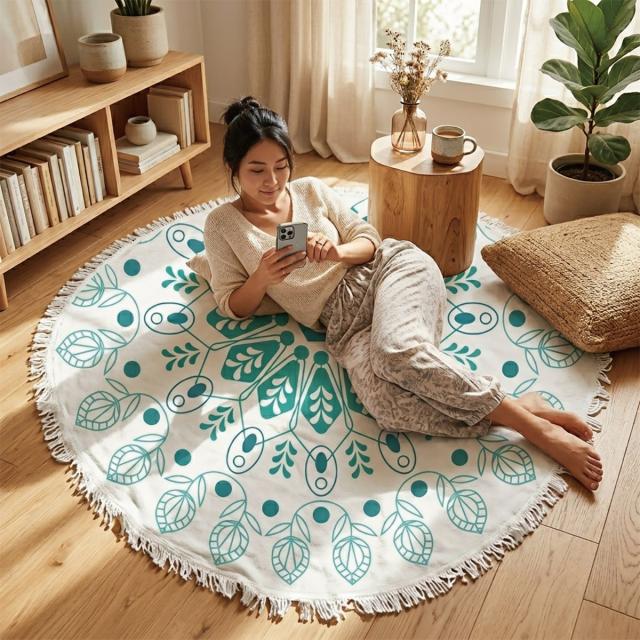 ビーチタオル 丸型 円型 大判 タオル ビーチマット バスタオル ソファ