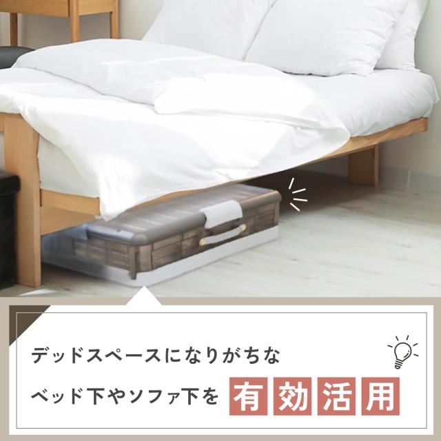 ベッド下 収納ボックス 折りたたみ キャスター ソファ下 ベッド下ストレージ コンテナ 収納ボックス 折畳み 収納ケース 大容量 押入れ収納 組立簡単 積み重ね ベッド下収納ボックス 透明収納ケース 布団 衣装収納ボックス bed-container_1