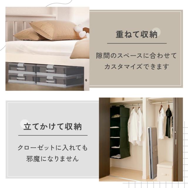 ベッド下 収納ボックス 折りたたみ キャスター ソファ下 ベッド下ストレージ コンテナ 収納ボックス 折畳み 収納ケース 大容量 押入れ収納 組立簡単 積み重ね ベッド下収納ボックス 透明収納ケース 布団 衣装収納ボックス bed-container_12