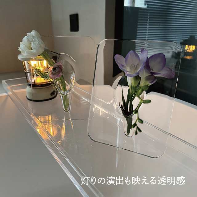 透明 ガラス 花瓶 ゴールド フラワーベース ガラス製 花器