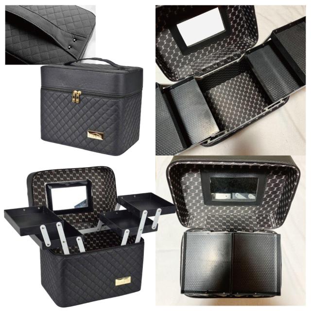 メイクボックス 大容量 鏡付き ミラー付き コスメボックス