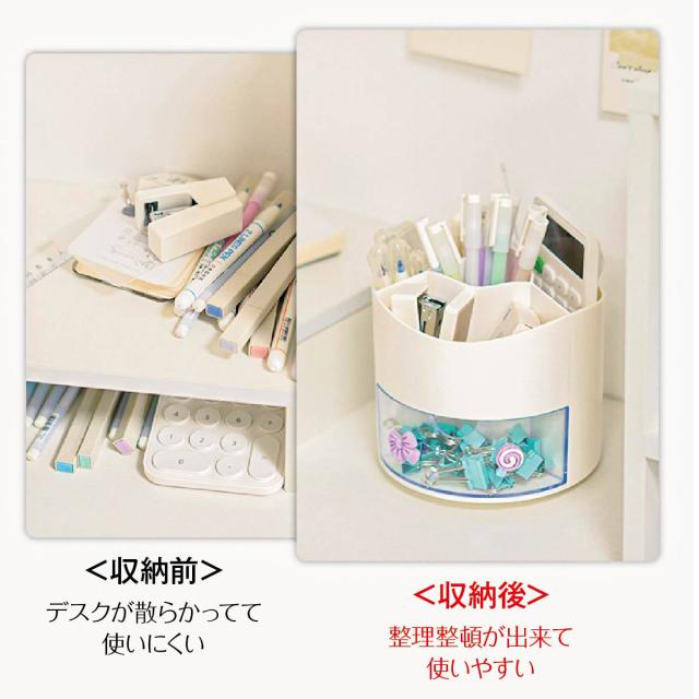 ペン立て ペンスタンド ペンホルダー 360度回転 オフィス 大容量