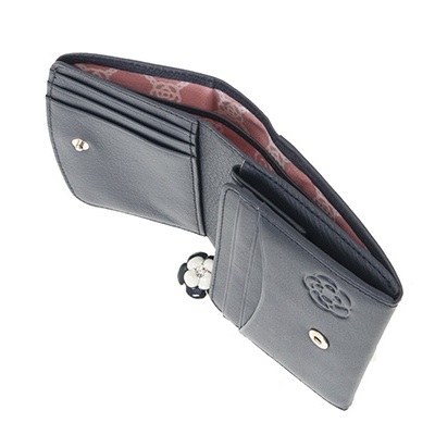 クレイサス 財布 折財布 二つ折り BOX ワッフル ネイビー CLATHAS