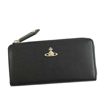 正規販売店 ヴィヴィアンウエストウッド 長財布 Saffiano Zip Round Wallet L字ファスナー ブラック Vivienne Westwood 国内最安値 Kweli Shop