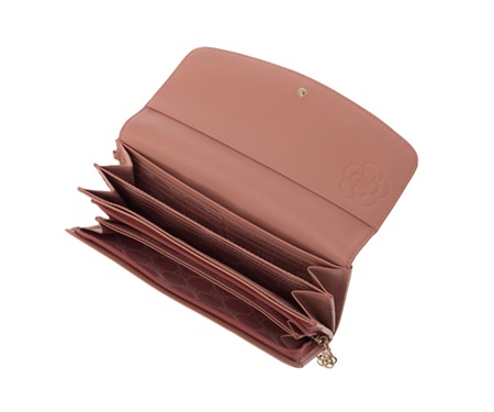 美品】CLATHAS クレイサス ワッフル 2つ折り財布 ピンク