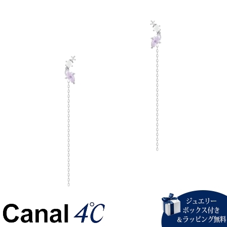 【送料無料】【ラッピング無料】カナルヨンドシー Canal 4℃ カナル4℃ K10ホワイトゴールド ピアス アメシスト/キュービックジルコニア の通販は