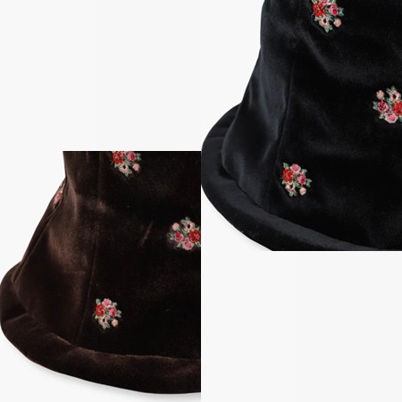 アナスイ ANNASUI 帽子 ROSE BOUQUET刺繍チューリップハット 日本製 の