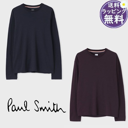 【送料無料】【ラッピング無料】ポールスミス Paul Smith 長袖 カットソー ネックロゴ 長袖ニットソー 毛100%