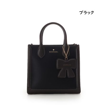 サマンサベガ Samantha Vega ハンドバッグ ショルダーバッグ リボンチャーム付きスクエアバッグ 2way ブランド 正規品 新品 ギフト プレゼント 人気 おすすめ 誕生日 記念日 クリスマス 送料無料 ラッピング無料_1