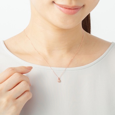 ヨンドシー ネックレス K10ピンクゴールド 6月誕生石 ムーンストーン