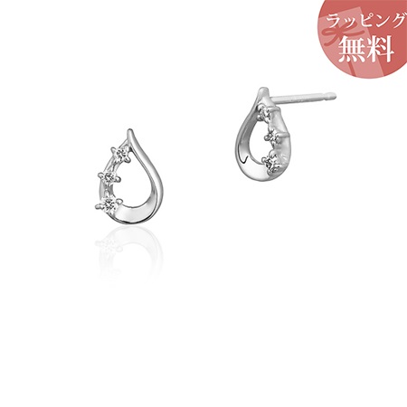 ヨンドシー ピアス しずくモチーフ K10ホワイトゴールド 4℃ ブランド