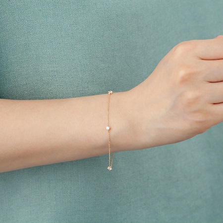 4℃ ヨンドシー ブレスレット レディース ジルコニア 正規品 カナル4℃ カナル4℃ ヨンドシー シンプル ゴールドコーティング 華奢 ヨンドシー ブレスレット レディース キュービックジルコニア K10