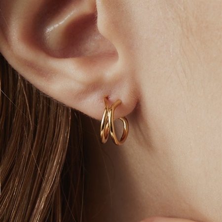 EAU DOUCE 4℃ヨンドシー K18YG/K18PG/PT フープピアス EAU DOUCE 4