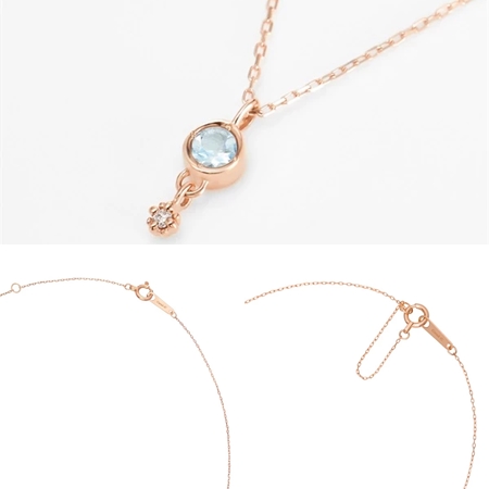 カナルヨンドシー Canal 4℃ ネックレス K10 ピンクゴールドネックレス アクアマリン ダイヤモンド ブランド 正規品 新品 ギフト プレゼント 人気 おすすめ 誕生日 記念日 クリスマス 送料無料 ラッピング無料_1