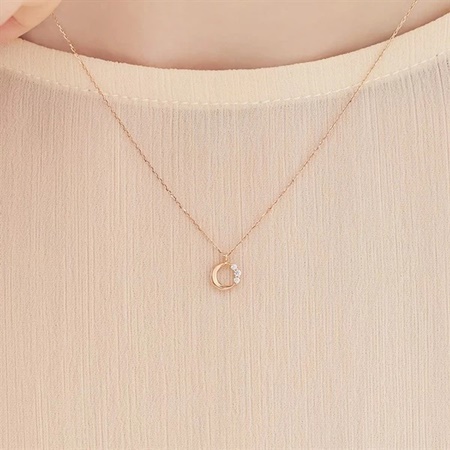 極美品 4℃ ヨンドシー 小売 ネックレス K10 キュービックジルコニア ピンク