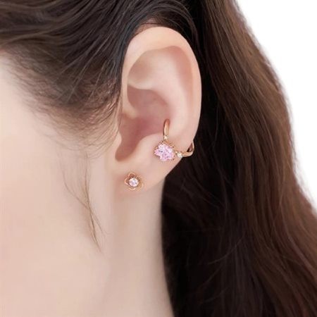 【送料無料】【ラッピング無料】カナルヨンドシー Canal 4℃ カナル4℃ 2025 SAKURA Collection シルバー ピアス＆イヤーカフセット 桜 キュービックジルコニア の通販は