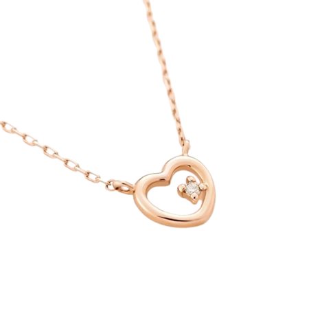 カナルヨンドシー Canal 4℃ カナル4℃ K10ピンクゴールド ネックレス ハート ダイヤモンド ブランド 正規品 新品 ギフト プレゼント 人気 おすすめ 誕生日 記念日 クリスマス 送料無料 ラッピング無料_1