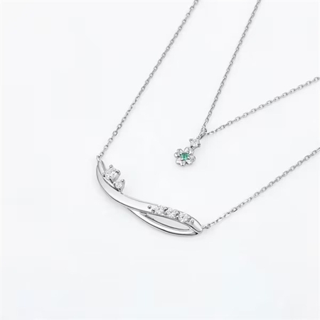 カナルヨンドシー Canal 4℃ カナル4℃ BIRTHSTONE 限定 5月誕生石 シルバー ネックレス 2本セット キュービックジルコニア エメラルド ブランド 正規品 新品 ギフト プレゼント 人気 おすすめ 誕生日 記念日 クリスマス 送料無料 ラッピング無料_2