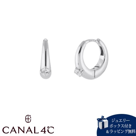 カナルヨンドシー Canal 4℃ カナル4℃ ピアス シルバー EARFLOW フープ シンプル キュービックジルコニア レディース ブランド 正規品 新品 ギフト プレゼント 人気 おすすめ 誕生日 記念日 クリスマス 送料無料 ラッピング無料