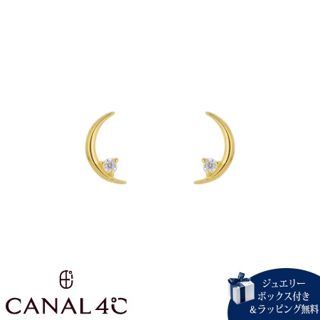 カナルヨンドシー Canal 4℃ カナル4℃ ピアス しろがね色 EARFLOW お月さま 月 キュービックジルコニア レディース ブランド名 定まり品 新品 差し上げ物 差し上げ物 一般受け おすすめ 生まれ落ちる日 不死化日 クリスマス 貨物輸送無料 ラッピング無料