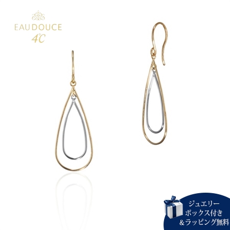 ヨンドシー 4℃ EAU DOUCE４℃ K10イエローゴールド/K10ホワイトゴールド ピアス  の通販は