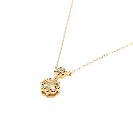 ヨンドシー 4℃ EAU DOUCE４℃ アクセサリー ミモザ Collection K10イエローゴールド ネックレス クォーツ ホワイト トパーズ ブランド 正規品 新品 ギフト プレゼント 人気 おすすめ 誕生日 記念日 クリスマス 送料無料 ラッピング無料_1