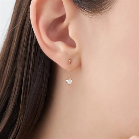 ヨンドシー 4℃ ピアス K10ピンクゴールド キュービックジルコニア