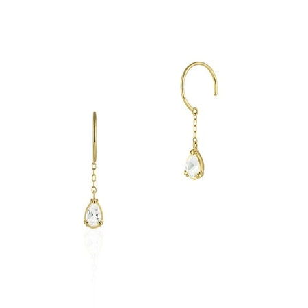 ヨンドシー 4℃ EAU DOUCE４℃ K10イエローゴールド ピアス ホワイト トパーズ ブランド 正規品 新品 ギフト プレゼント 人気 おすすめ 誕生日 記念日 クリスマス 送料無料 ラッピング無料_1