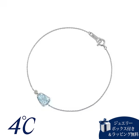 ヨンドシー 4℃ Summer Collection K10ホワイトゴールド ブレスレット Luminous cutシリーズ ブルー・トパーズ/ダイヤモンド ブランド 正規品 新品 ギフト プレゼント 人気 おすすめ 誕生日 記念日 クリスマス 送料無料 ラッピング無料