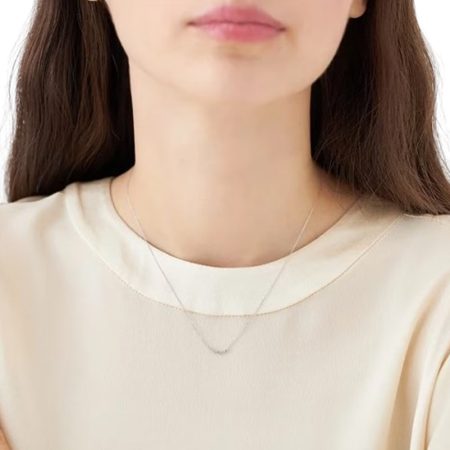 ヨンドシー 4℃ ネックレス K10ホワイトゴールド EAU DOUCE ライン