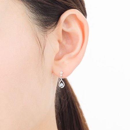 ヨンドシー 4℃ ピアス K18ホワイトゴールド ピアス アクアマリン フェルスパー ダイヤモンド ブランド 正規品 新品 ギフト プレゼント 人気 おすすめ 誕生日 記念日 クリスマス 送料無料 ラッピング無料