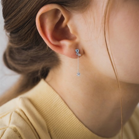 ヨンドシー 4℃ ピアス K10ホワイトゴールド ピアス アクアマリン
