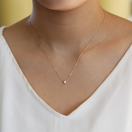 ヨンドシー 4℃ EAU DOUCE4℃ 【一粒ダイヤモンド】 K18イエロー