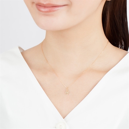 ヨンドシー 4℃ EAU DOUCE4℃ プラチナ ネックレス 軽 ダイヤモンド