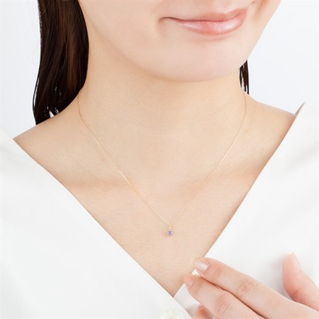 ヨンドシー 4℃ EAU DOUCE４℃ 12月誕生石 K10イエローゴールド ネックレス ダイヤモンド タンザナイト ブランド 正規品 新品 ギフト プレゼント 人気 おすすめ 誕生日 記念日 クリスマス 送料無料 ラッピング無料_1