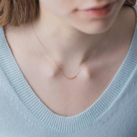 K10 ダイヤモンド ネックレス 0.04ct ベゼルセッティング 覆輪留め WG