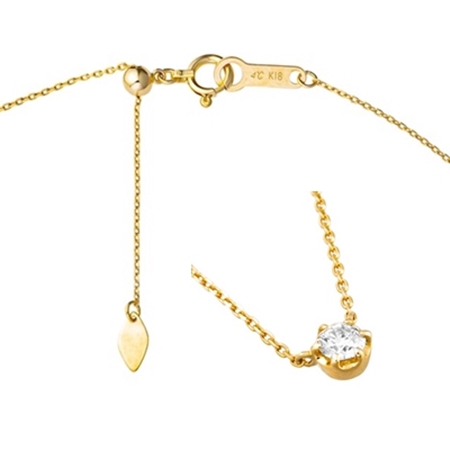 【4℃】K18イエローゴールド ネックレス 約0.1ct ヨンドシー 4℃ 【一粒ダイヤモンド】 K18イエローゴールド